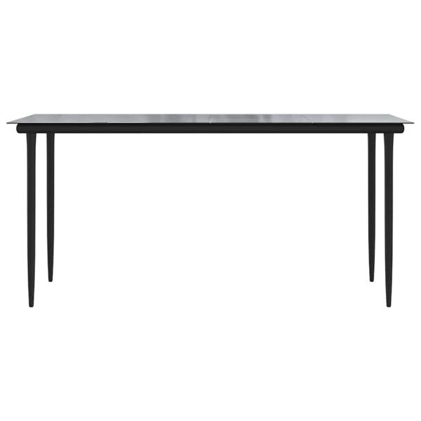 5-tlg. Garten-Essgruppe mit Kissen Grau Poly Rattan Glas