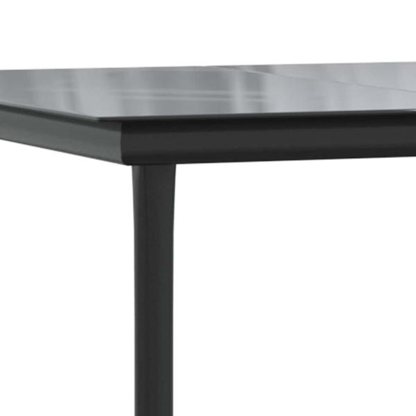 5-tlg. Garten-Essgruppe mit Kissen Grau Poly Rattan Glas