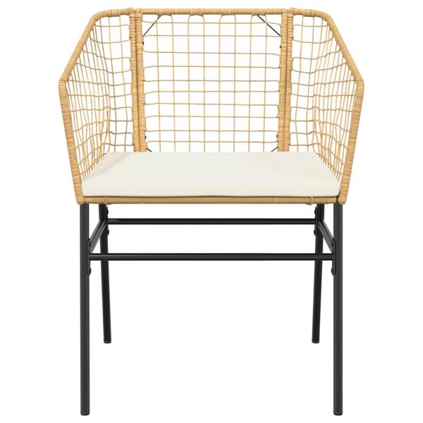7-tlg. Garten-Essgruppe mit Kissen Braun Poly Rattan Glas