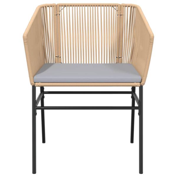 7-tlg. Garten-Essgruppe mit Kissen Braun Poly Rattan Glas