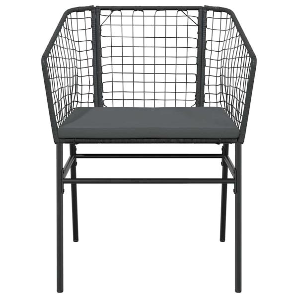 9-tlg. Garten-Essgruppe mit Kissen Schwarz Poly Rattan Glas