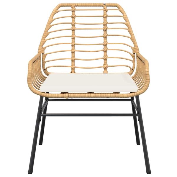 5-tlg. Garten-Essgruppe mit Kissen Braun Poly Rattan Glas