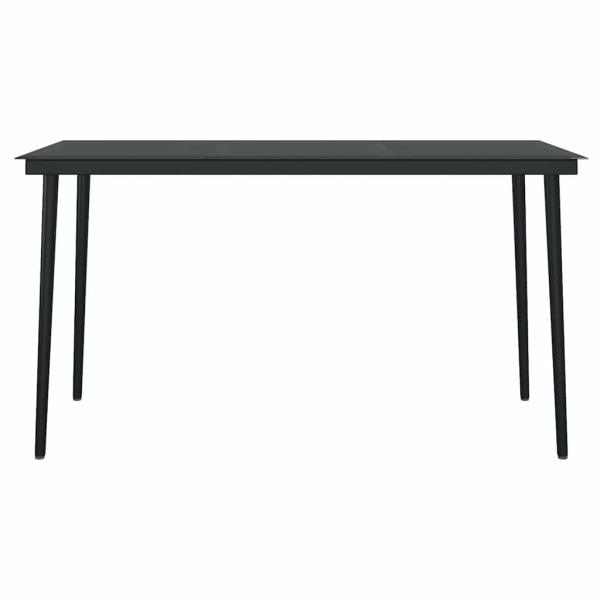 5-tlg. Garten-Essgruppe mit Kissen Schwarz Poly Rattan Glas