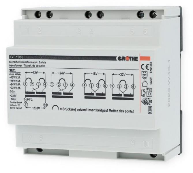 ARDEBO.de Grothe GT 1980 Sicherheitstransformator 12/16/24/32VAC (3,3/2,5/1,6/1,2A)