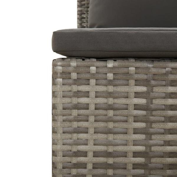 Gartensofa 2-Sitzer mit Kissen Grau Poly Rattan