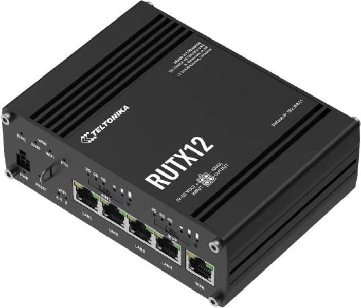 Teltonika RUTX12 Industrie-Mobilfunk-Router, DUAL LTE, DUAL-SIM, WLAN und Bluetooth (RUTX12000000)