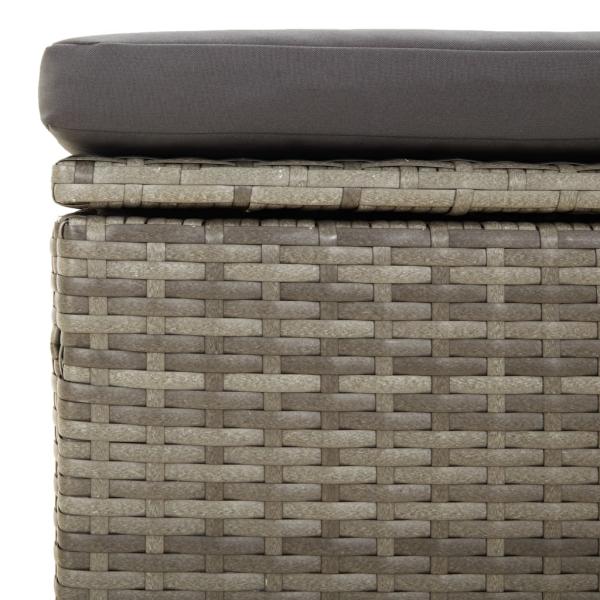 Gartensofa 2-Sitzer mit Kissen Grau Poly Rattan