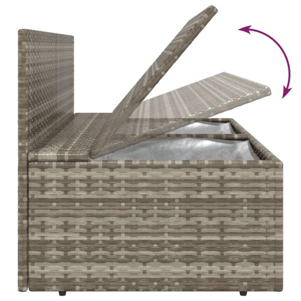 4-tlg. Garten-Lounge-Set mit Kissen Grau Poly Rattan