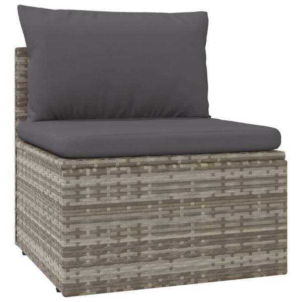 Garten-Mittelsofas 4 Stk. Grau 57x57x56 cm Poly Rattan