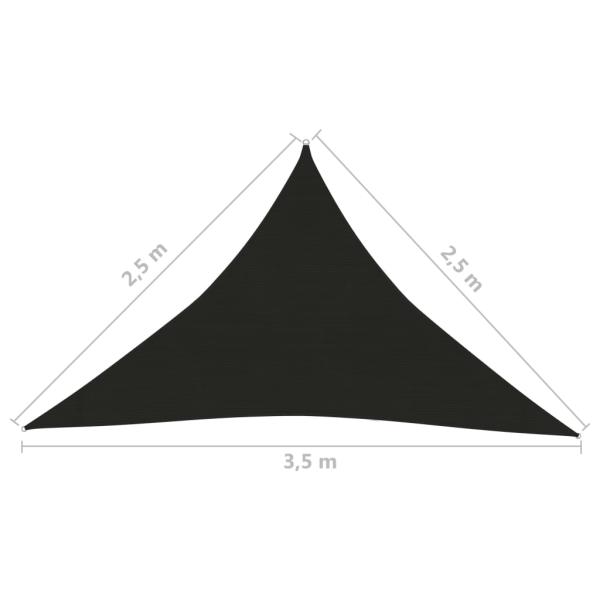 Sonnensegel 160 g/m² Schwarz 2,5x2,5x3,5 m HDPE