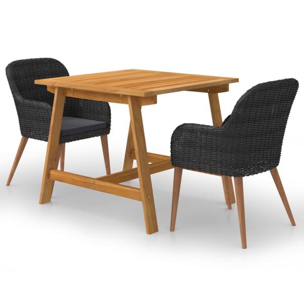 ARDEBO.de - 3-tlg. Garten-Essgruppe Schwarz