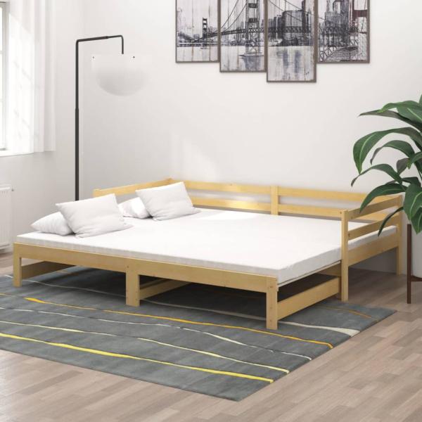 ARDEBO.de - Tagesbett Ausziehbar Massivholz Kiefer 2x(90x200) cm