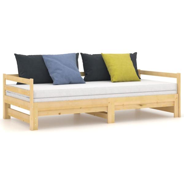 Tagesbett Ausziehbar Massivholz Kiefer 2x(90x200) cm