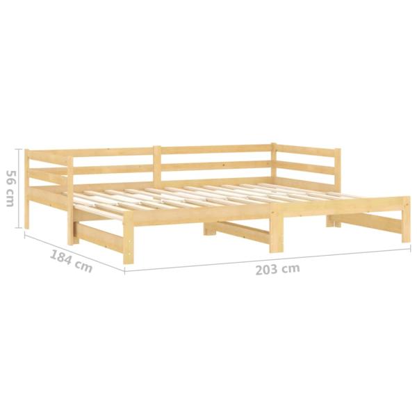 Tagesbett Ausziehbar Massivholz Kiefer 2x(90x200) cm
