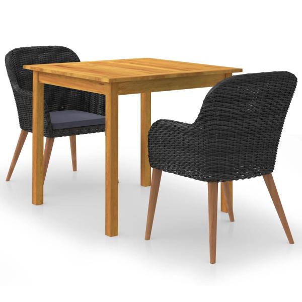 ARDEBO.de - 3-tlg. Garten-Essgruppe Schwarz