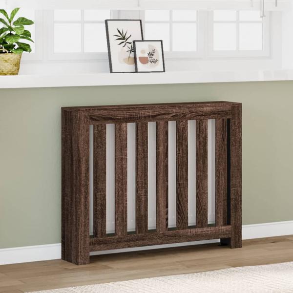 ARDEBO.de - Heizkörperverkleidung Braun Eiche 104x20x82 cm Holzwerkstoff
