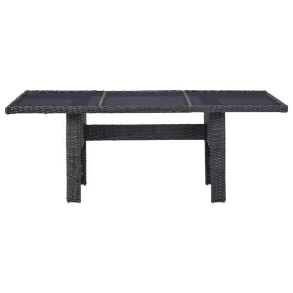7-tlg. Garten-Essgruppe Poly Rattan Schwarz