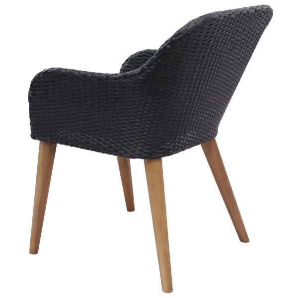 7-tlg. Garten-Essgruppe Poly Rattan Schwarz