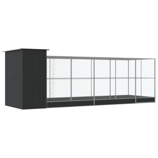 Voliere mit Erweiterung Silbern 623x203x216 cm Stahl