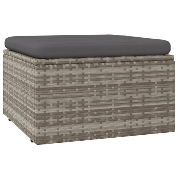 6-tlg. Garten-Lounge-Set mit Kissen Grau Poly Rattan