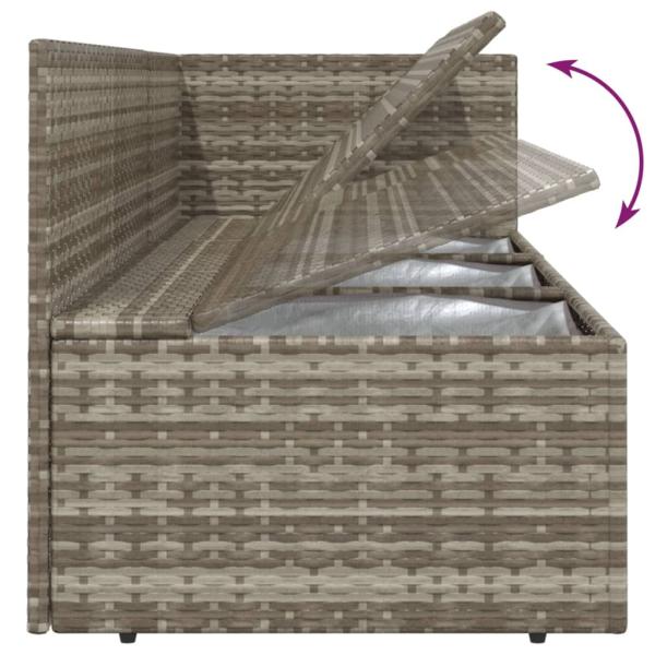 6-tlg. Garten-Lounge-Set mit Kissen Grau Poly Rattan