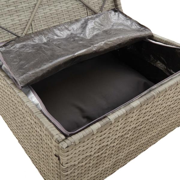 6-tlg. Garten-Lounge-Set mit Kissen Grau Poly Rattan