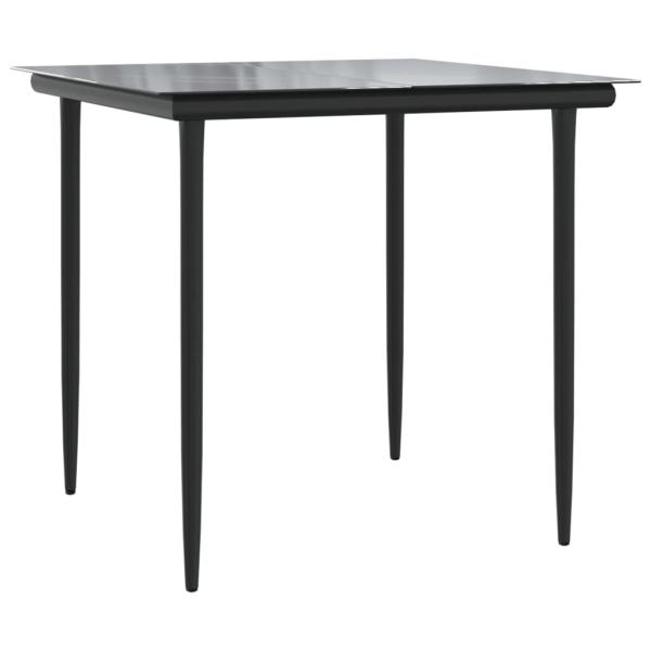 3-tlg. Garten-Essgruppe mit Kissen Grau Poly Rattan