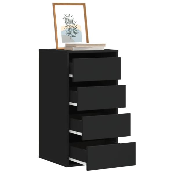 ARDEBO.de - Kommode Schwarz 40x41x76 cm Holzwerkstoff