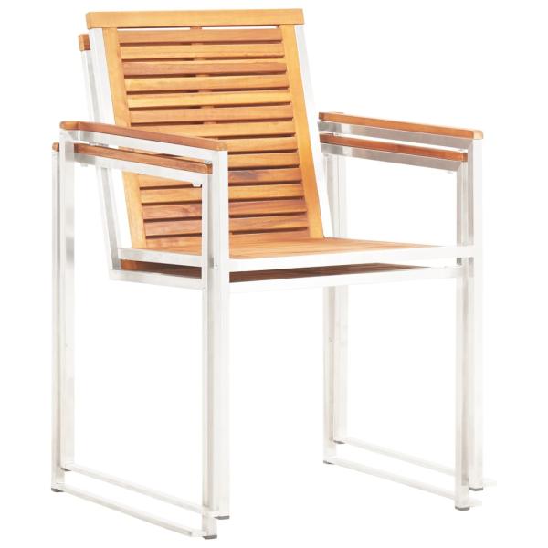 ARDEBO.de - Gartenstühle 2 Stk. Massivholz Akazie und Edelstahl
