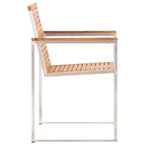 Gartenstühle 2 Stk. Massivholz Akazie und Edelstahl