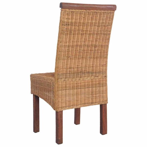 Esszimmerstühle 2 Stk. Braun Natur Rattan