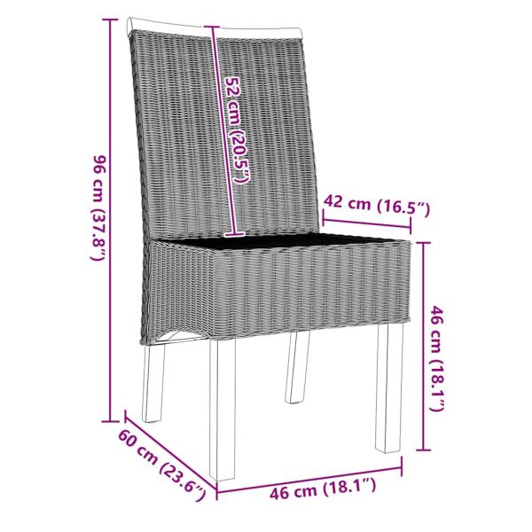Esszimmerstühle 2 Stk. Braun Natur Rattan