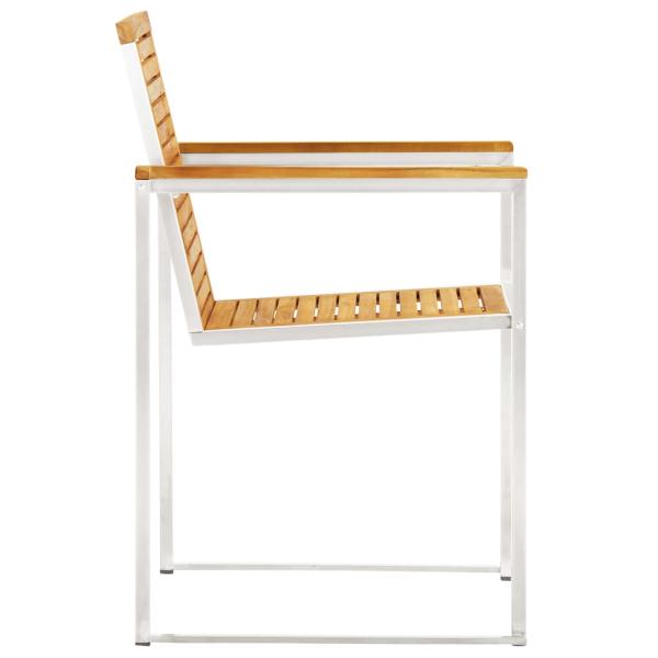 Gartenstühle 2 Stk. Massivholz Teak und Edelstahl