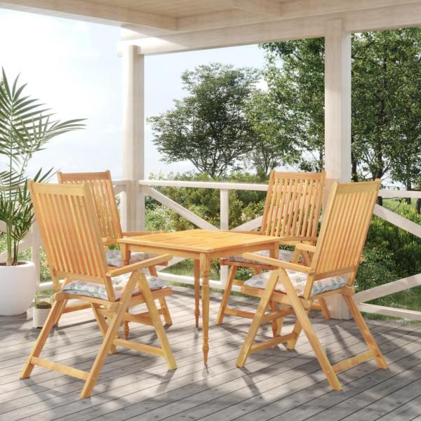 ARDEBO.de - Stuhlkissen 4 Stk. Blattmuster 40x40x7 cm Stoff