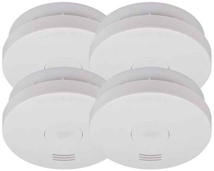 ARDEBO.de Brennenstuhl Rauchwarnmelder SET mit intergrierter Batterie, 4x RM L 3100, weiß (1290050004)