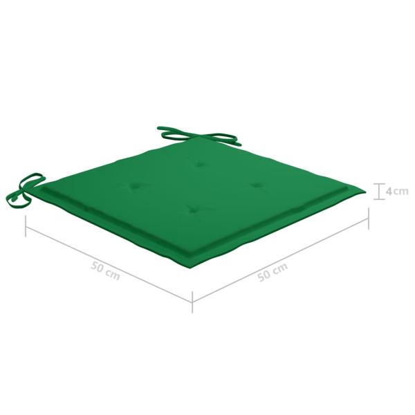 Gartenstühle mit Kissen 2 Stk. Massivholz Teak und Stahl