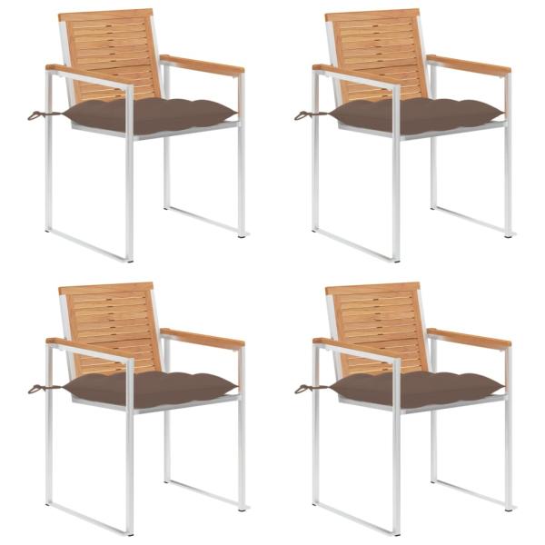 ARDEBO.de - Gartenstühle 4 Stk. mit Kissen Massivholz Teak