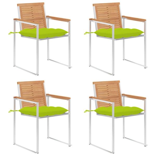 ARDEBO.de - Gartenstühle 4 Stk. mit Kissen Massivholz Teak
