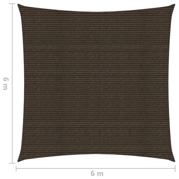 Sonnensegel 160 g/m² Braun 6x6 m HDPE