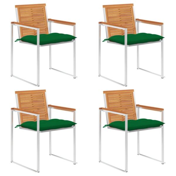 ARDEBO.de - Gartenstühle 4 Stk. mit Kissen Massivholz Akazie