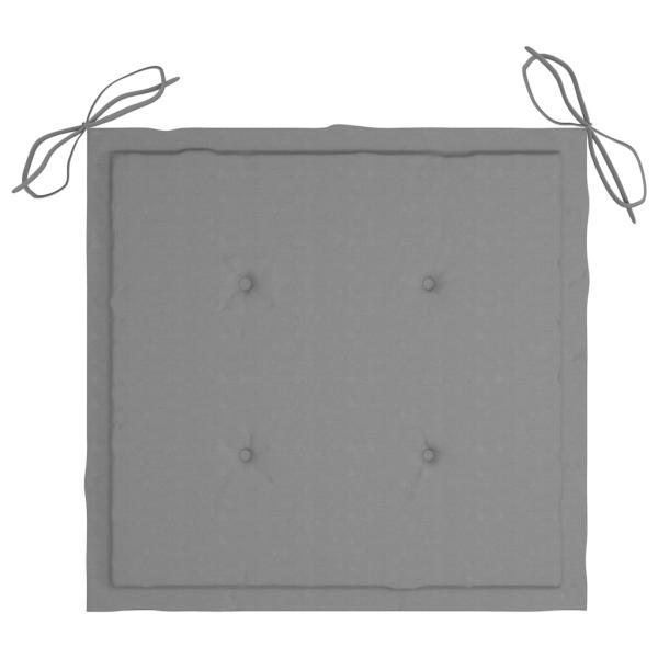 4 Stk. Gartenstühle mit Kissen Massivholz Teak