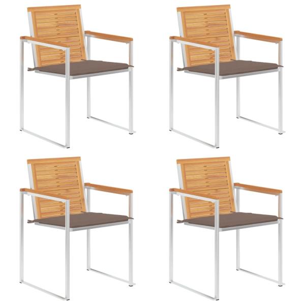 ARDEBO.de - Gartenstühle 4 Stk. mit Kissen Massivholz Teak