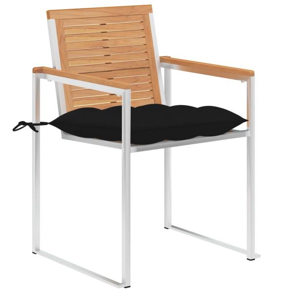Gartenstühle 4 Stk. mit Kissen Massivholz Teak
