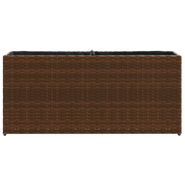 Hochbeet mit 2 Fächern Braun 90x20x40 cm Poly Rattan