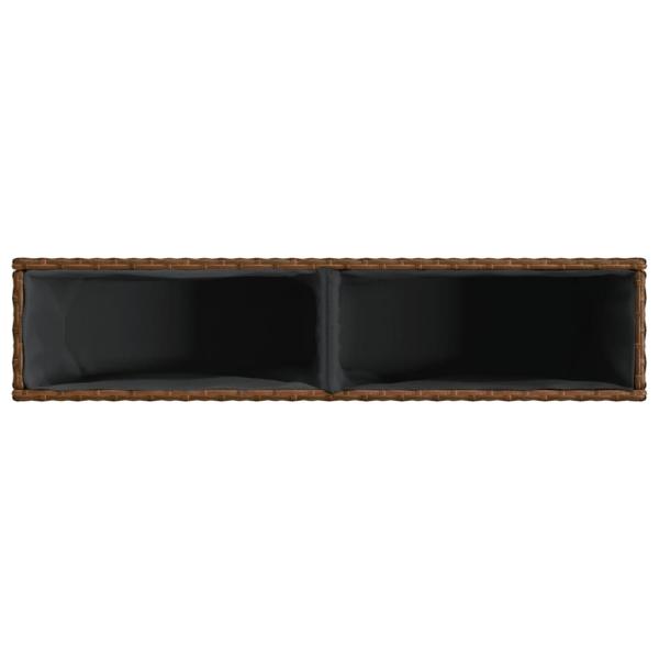 Hochbeet mit 2 Fächern Braun 90x20x40 cm Poly Rattan