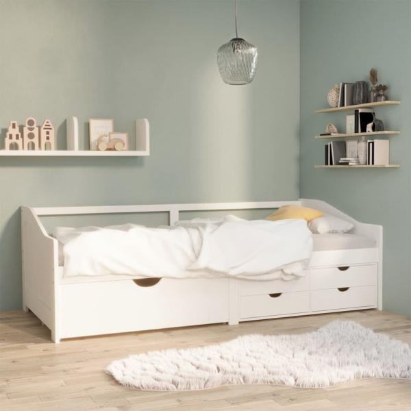 ARDEBO.de - Tagesbett 3-Sitzer mit Schubladen Weiß Kiefernholz 90x200 cm