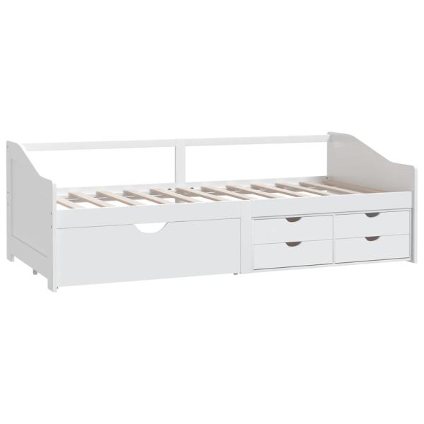 Tagesbett 3-Sitzer mit Schubladen Weiß Kiefernholz 90x200 cm
