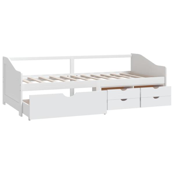 Tagesbett 3-Sitzer mit Schubladen Weiß Kiefernholz 90x200 cm