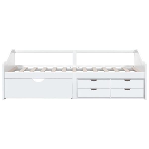 Tagesbett 3-Sitzer mit Schubladen Weiß Kiefernholz 90x200 cm