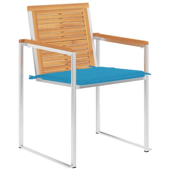 Gartenstühle 4 Stk. mit Kissen Massivholz Teak